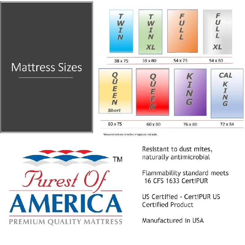 Innerspring mattresses with coil counts for supportPurest of America® Infinity 11" Queen Short Mattress