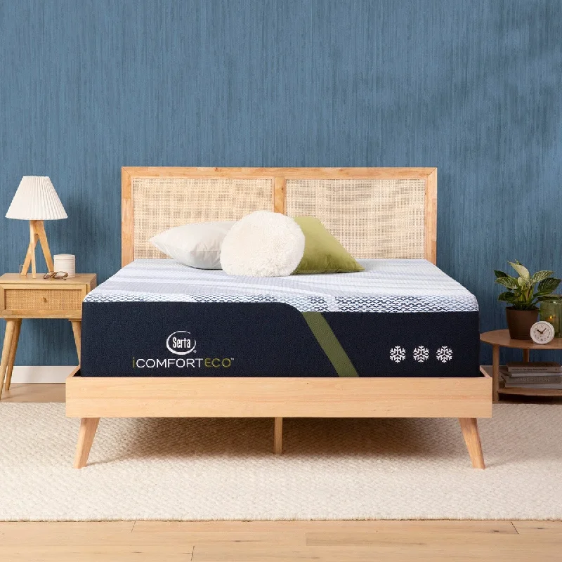 Organic cotton mattresses for a chemical - free sleep surfaceSerta iComfortECO F30LTX 14.75" Memory Foam Firm Mattress Set