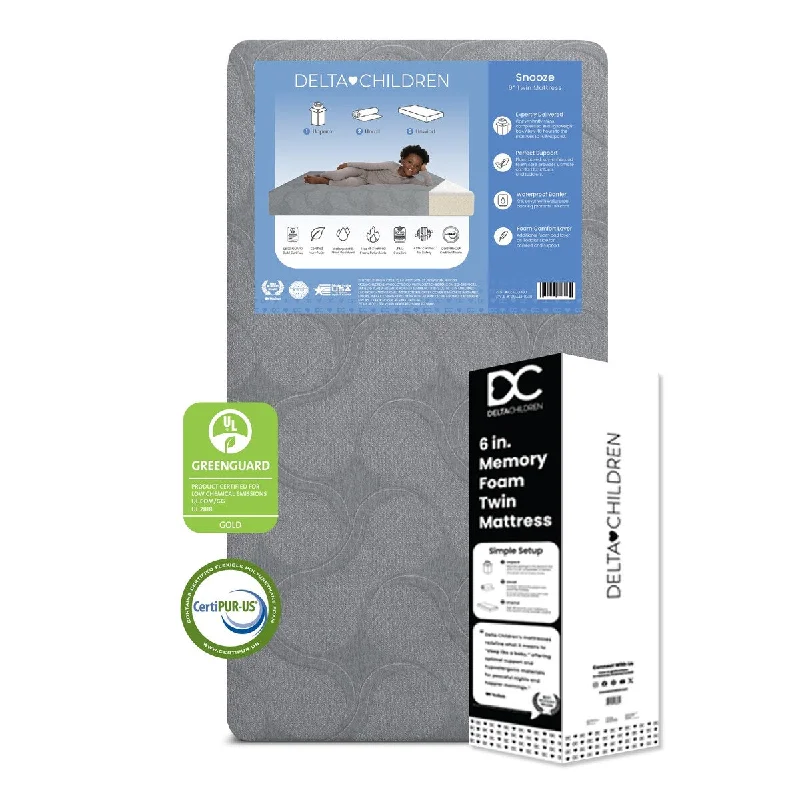 Hybrid mattresses combining foam and innerspring technologySnooze 6in Twin Mattress by Delta Children