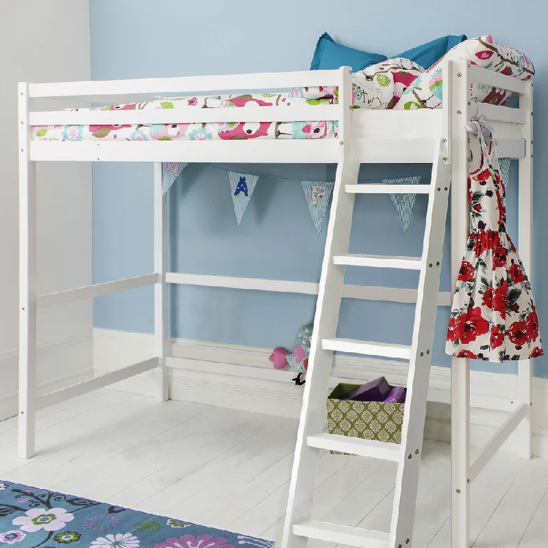 Natural latex and organic cotton blend mattressesTexas High Sleeper Cabin Bed in Classic White